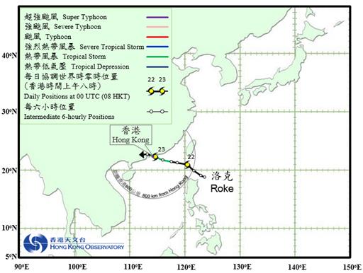 Track of Roke: 21 V 23 July 2017